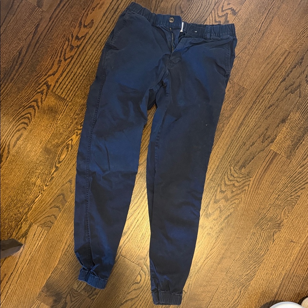 Slim Elastic-Cuff Chinos in Dark Navy